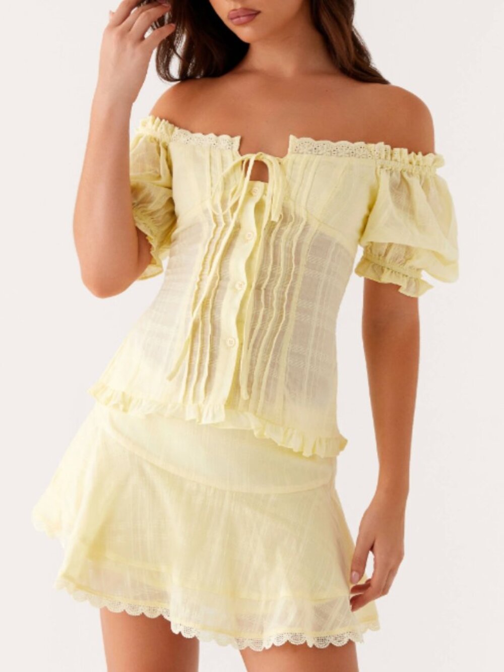 Peppermayo Pastel Yellow Mini Skirt - Small